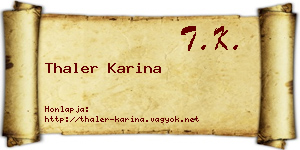 Thaler Karina névjegykártya